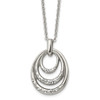 Lex & Lu Chisel Stainless Steel CZ Necklace 20'' - Lex & Lu