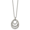 Lex & Lu Chisel Stainless Steel CZ Necklace 20'' - 3 - Lex & Lu