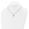 Lex & Lu Chisel Stainless Steel Polished Rose Plated Wishbone Necklace - 4 - Lex & Lu