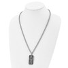 Lex & Lu Chisel Stainless Steel Brushed & Black Plated Cross Necklace LAL151576 - 4 - Lex & Lu