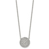 Lex & Lu Chisel Stainless Steel Polished CZ 2mm Necklace - 2 - Lex & Lu