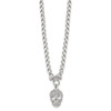 Lex & Lu Chisel Stainless Steel Polished Crystal Skull Necklace - 3 - Lex & Lu