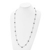 Lex & Lu Chisel Stainless Steel Polished Black Acrylic Bead Necklace - 3 - Lex & Lu