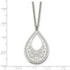 Lex & Lu Chisel Stainless Steel Polished Textured Cut-out Design Necklace - 5 - Lex & Lu