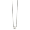 Lex & Lu Chisel Stainless Steel Polished letter N 18'' Necklace - Lex & Lu