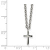 Lex & Lu Chisel Stainless Steel Polished 11mm Cross 18'' Necklace - 3 - Lex & Lu