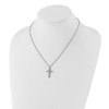 Lex & Lu Chisel Stainless Steel Polished 25mm Cross 18'' Necklace - 3 - Lex & Lu