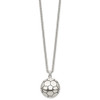 Lex & Lu Chisel Stainless Steel Antiqued and Polished Soccer Ball 22'' Necklace - Lex & Lu
