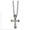 Lex & Lu Chisel Stainless Steel Antiqued and Polished Cross Slide 24'' Necklace - 2 - Lex & Lu