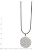 Lex & Lu Chisel Stainless Steel Flower Cut-out Small Circle 18'' Necklace - 2 - Lex & Lu