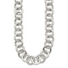 Lex & Lu Chisel Stainless Steel Polished Circle Link 17'' Necklace - 2 - Lex & Lu
