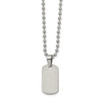 Lex & Lu Chisel Stainless Steel & Reversible Dog Tag 22'' Necklace LAL151667 - Lex & Lu
