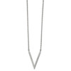 Lex & Lu Chisel Stainless Steel Polished V-shape Necklace 16.5'' - Lex & Lu