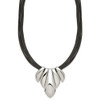 Lex & Lu Chisel Stainless Steel Polished MultiStrand 17'' Wax Cord Necklace - Lex & Lu