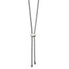 Lex & Lu Chisel Stainless Steel Polished Fancy Adjustable up to 20.5'' Necklace - Lex & Lu