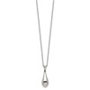 Lex & Lu Chisel Stainless Steel Polished 16'' Necklace LALSRN2576-16 - Lex & Lu