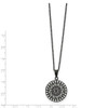 Lex & Lu Chisel Stainless Steel Polished Black Plated Laser-cut 16'' Necklace - 2 - Lex & Lu