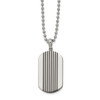 Lex & Lu Chisel Stainless Steel Polished w/Black Enamel Stripes Dog Tag Necklace - Lex & Lu