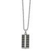 Lex & Lu Chisel Stainless Steel Polished Black Plated Laser-cut 22'' Necklace - Lex & Lu