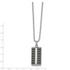 Lex & Lu Chisel Stainless Steel Polished Black Plated Laser-cut 22'' Necklace - 2 - Lex & Lu