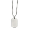 Lex & Lu Chisel Stainless Steel & Reversible Dog Tag 22'' Necklace LAL151712 - Lex & Lu