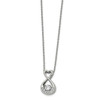 Lex & Lu Chisel Stainless Steel Vibrant Moving CZ Infinity Heart 16'' Necklace - Lex & Lu