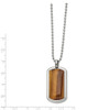 Lex & Lu Chisel Stainless Steel Polished w/Tiger's Eye Dog Tag 22'' Necklace - 2 - Lex & Lu