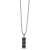 Lex & Lu Chisel Stainless Steel Brushed & Solid Black Carbon Fiber 22'' Necklace - Lex & Lu