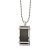 Lex & Lu Chisel Stainless Steel Solid Blk Carbon Fiber Inlay Curved 22'' Necklace - Lex & Lu