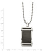Lex & Lu Chisel Stainless Steel Solid Blk Carbon Fiber Inlay Curved 22'' Necklace - 3 - Lex & Lu