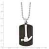 Lex & Lu Chisel Stainless Steel Blk Plated Moveable Hammer DogTag Necklace - 2 - Lex & Lu