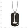Lex & Lu Chisel Stainless Steel Brushed & Black Plated Axe DogTag Necklace - 2 - Lex & Lu