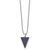 Lex & Lu Chisel Stainless Steel Polished w/Genuine Lapis Triangle 22'' Necklace - 2 - Lex & Lu