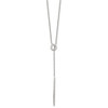 Lex & Lu Chisel Stainless Steel Polished Adjustable 16.5'' Y Necklace LAL151787 - Lex & Lu