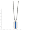 Lex & Lu Chisel Stainless Steel Polished w/Blue Enamel 20'' Necklace - 2 - Lex & Lu