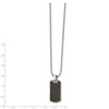 Lex & Lu Chisel Stainless Steel Brushed & w/Blk CarbonFiber Inlay 22'' Necklace - 2 - Lex & Lu