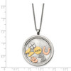 Lex & Lu Chisel Stainless Steel Rose & Yellow Charms w/Crystal Necklace LAL151807 - 3 - Lex & Lu