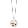 Lex & Lu Chisel Stainless Steel Yellow Plated Enameled Crystal & Charms Necklace - 2 - Lex & Lu