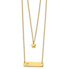 Lex & Lu Chisel Stainless Steel Yellow Plated Star & Bar Multi-strand Necklace - Lex & Lu