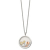 Lex & Lu Chisel Stainless Steel Rose & Yellow Charms w/Crystal Necklace LAL151822 - 2 - Lex & Lu