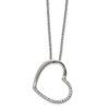 Lex & Lu Chisel Stainless Steel Polished w/CZ Heart 20'' Necklace - Lex & Lu