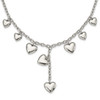 Lex & Lu Chisel Stainless Steel Polished Hearts 18'' Y Necklace - 3 - Lex & Lu