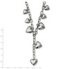 Lex & Lu Chisel Stainless Steel Polished Hearts 18'' Y Necklace - 4 - Lex & Lu