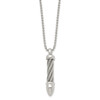 Lex & Lu Chisel Stainless Steel Twisted Wire Bullet 24'' Necklace - 3 - Lex & Lu
