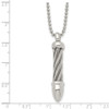 Lex & Lu Chisel Stainless Steel Twisted Wire Bullet 24'' Necklace - 5 - Lex & Lu