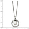 Lex & Lu Chisel Titanium Polished w/CZ & FWC Pearl Necklace LAL151852 - 3 - Lex & Lu