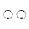 Lex & Lu Pair of Steel Notched Captive Bead CBR Ring Earrings 10G - 6G-Lex & Lu