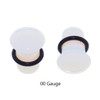 Lex & Lu Pair of Single Flare Genuine Opalite Stone Organic Ear Plugs-4-Lex & Lu