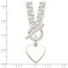 Lex & Lu Sterling Silver Engravable Heart Disc on Fancy Link Toggle Necklace 18'' - 3 - Lex & Lu