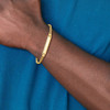 Lex & Lu 14k Yellow Gold Polished ID w/Semi-Solid Cuban Bracelet 8'' - 5 - Lex & Lu